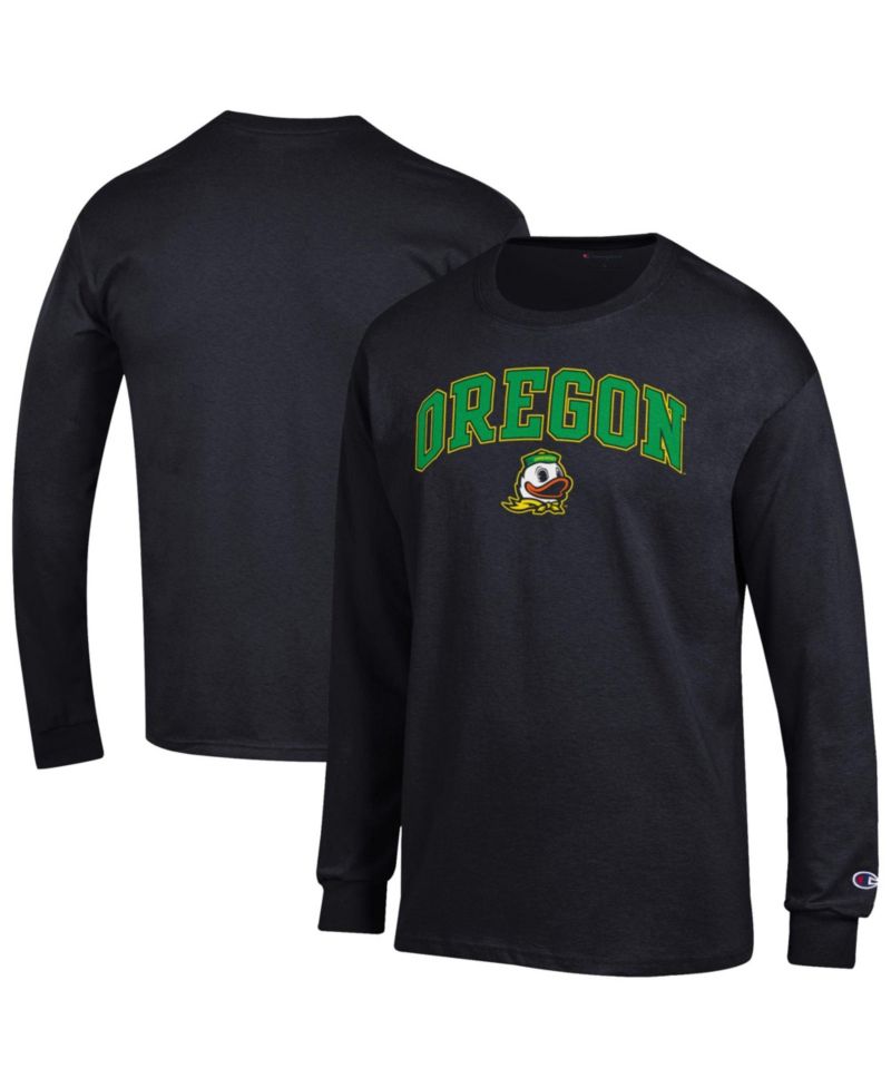 Men's White Oregon Ducks Arch Over Logo Long Sleeve T-Shirt