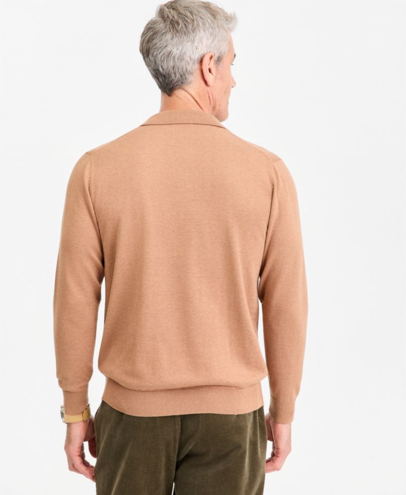 Men's Supima Cotton Long-Sleeve Polo Sweater, Macy's Exclusive