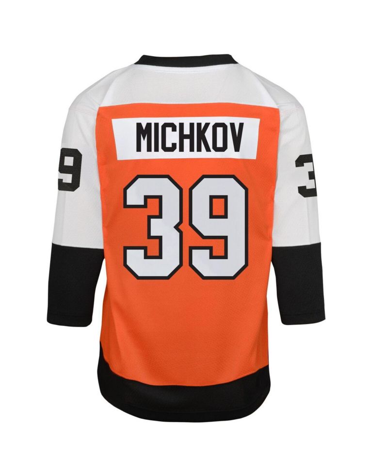 Big Boys and Girls Matvei Michkov Orange Philadelphia Flyers Home Replica Player Jersey