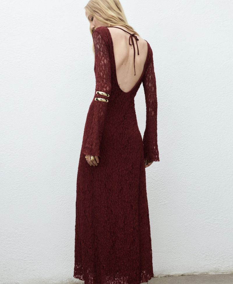 Women's Bell Sleeves Lace Dress