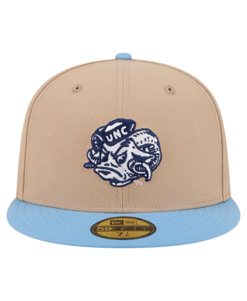 Men's Khaki North Carolina Tar Heels Throwback Two-Tone 59FIFTY Fitted Hat