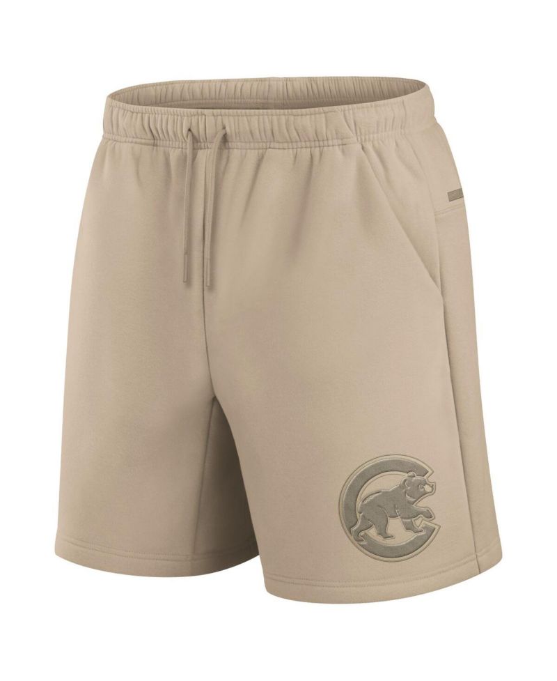 Men's and Women's Khaki Chicago Cubs Elements Super Soft Fleece Shorts