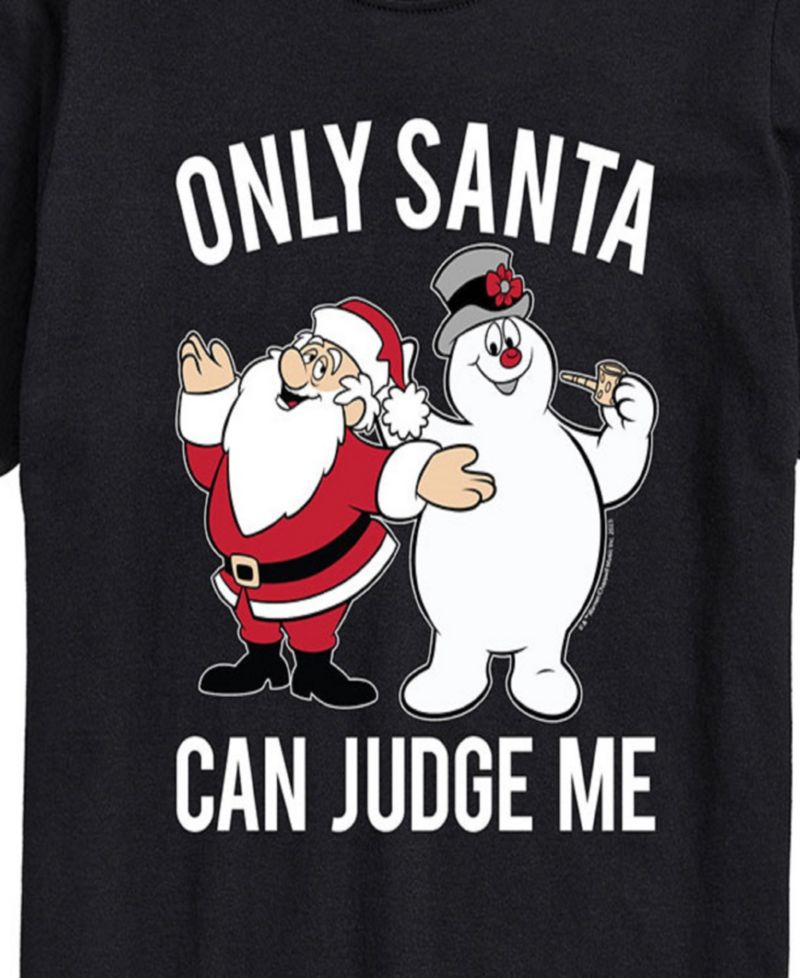 Men's Frosty The Snowman Santa Can Judge Short Sleeve Tee
