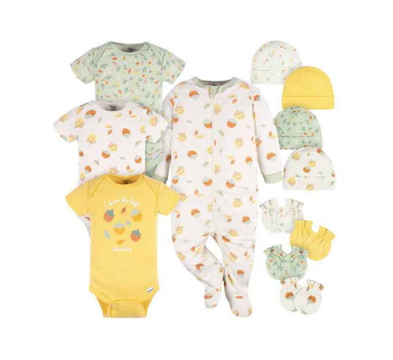 Baby Girls Essentials 12-Piece Layette Bundle, Acorns