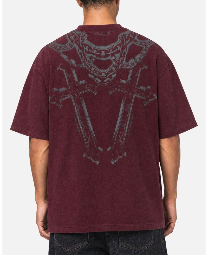 Men's Renaissance Boxy T-Shirt - Pigment Washed Port S