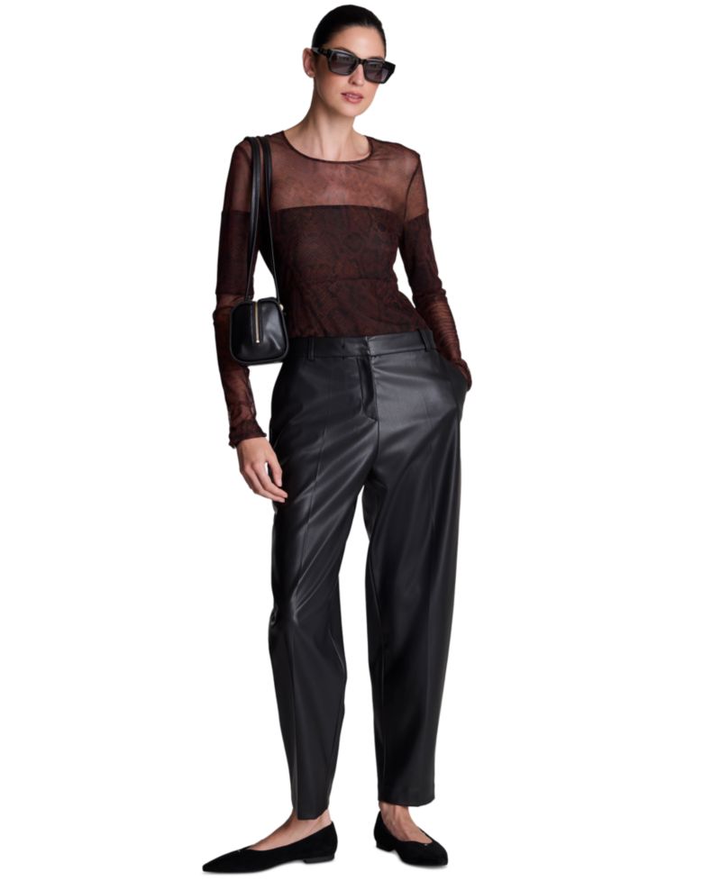 Women's Long Sleeve Mesh Crew Neck Pullover