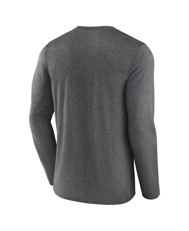 Men's Heather Charcoal Vegas Golden Knights Sweep Iconic Synthetic Long Sleeve T-Shirt
