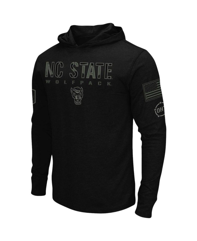 Men's Black NC State Wolfpack OHT Military-Inspired Appreciation Hoodie Long Sleeve T-shirt