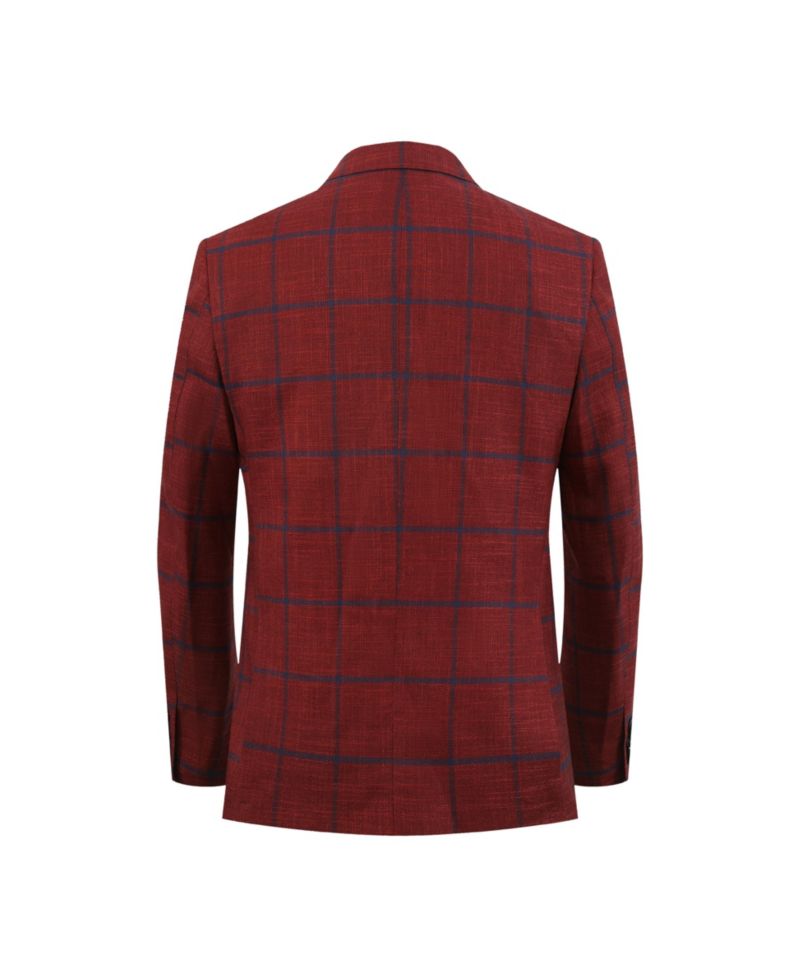 Boys Slim Fit Plaid Jacket