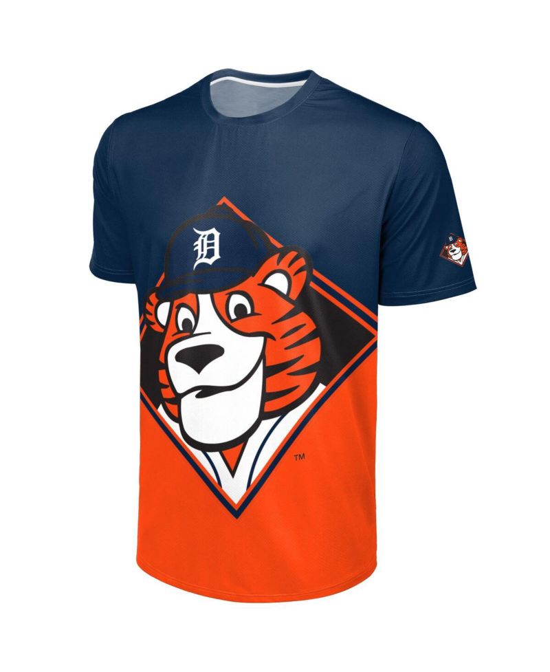 Men's Navy/Orange Detroit Tigers Big Logo Mascot T-Shirt