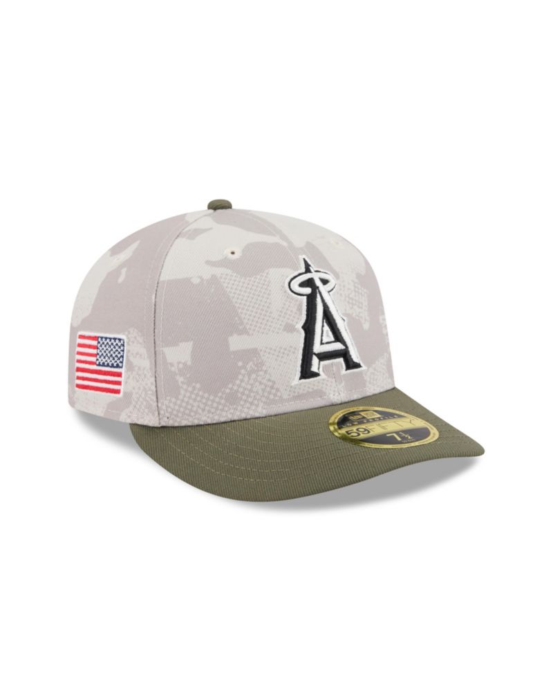 Men's Light Beige/Olive Los Angeles Angels 2025 Armed Forces Day Low Profile 59FIFTY Fitted Hat