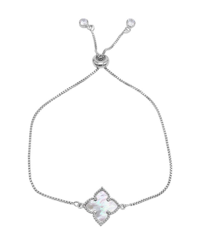 Imitation Pearl Silver 2-Pc. Flower Set