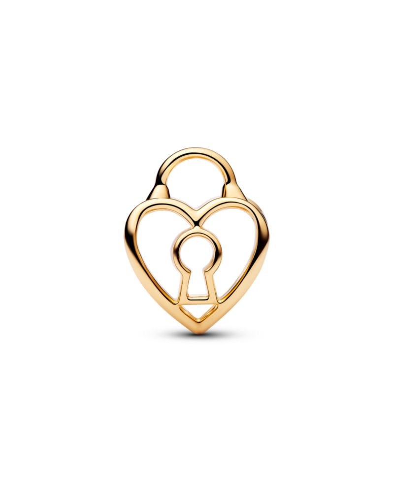 Openwork Heart Padlock Charm
