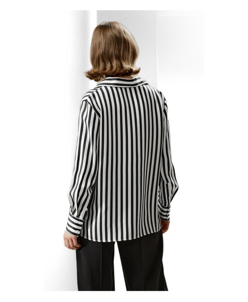 Women's Classic Striped Silk Regular Fit Shirt