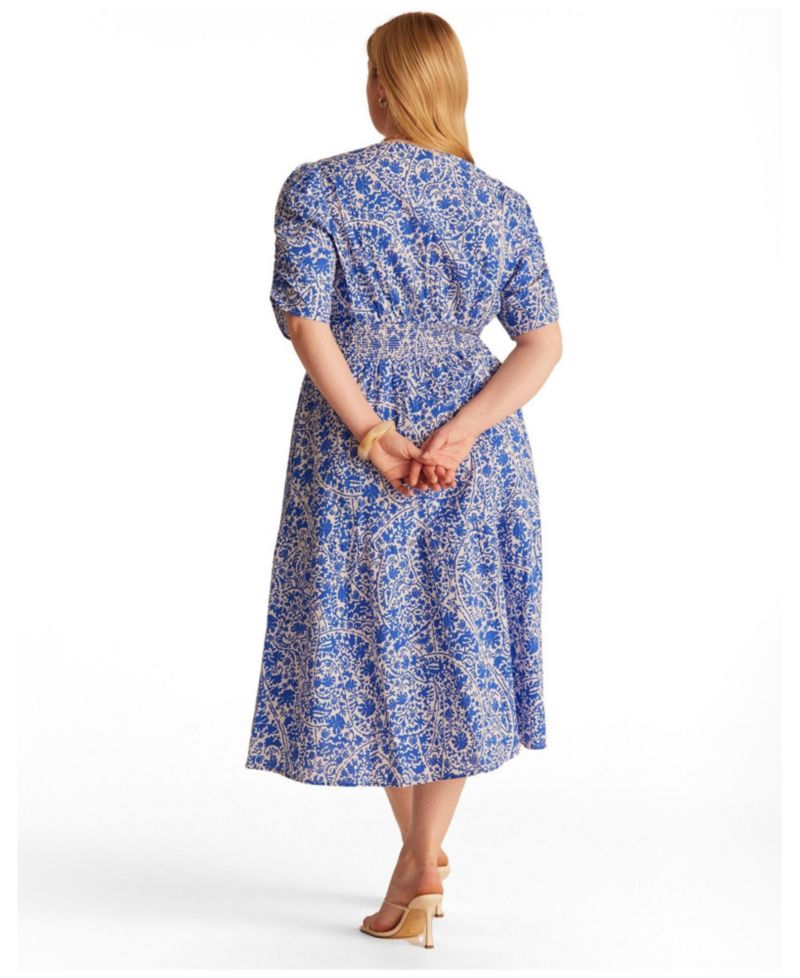 Plus Sizes Dreamaya Tiered V-neck Fit Flare Midi Dress