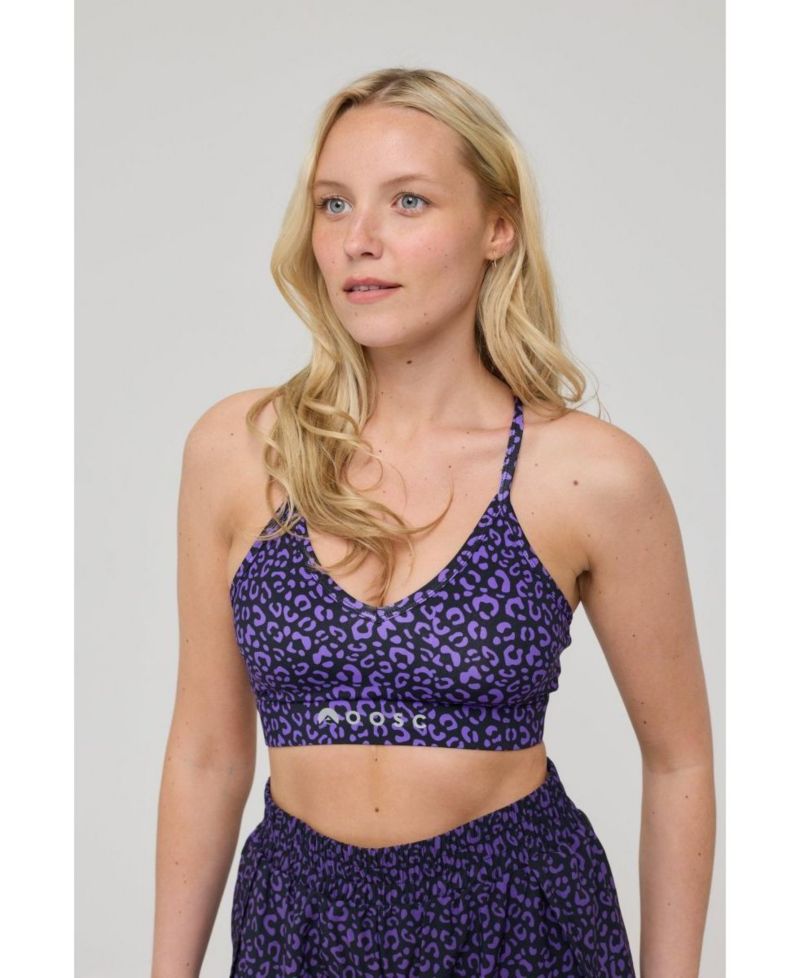 Women's Medium Support Infinite Sports Bra - Purple Leopard