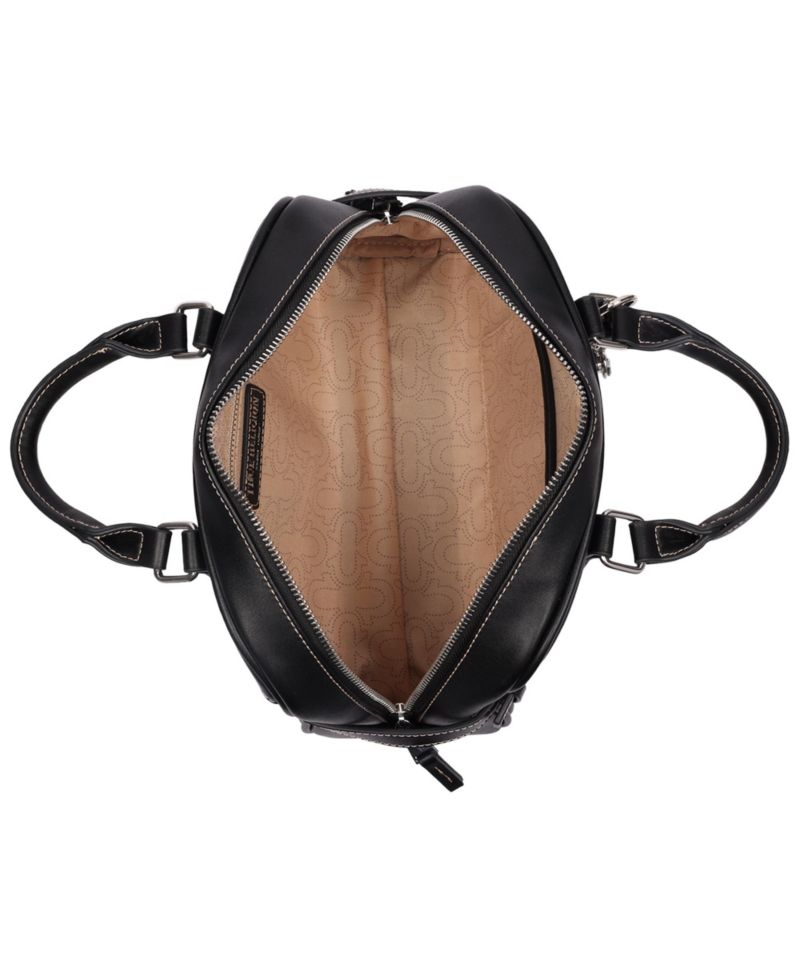 Brooks Smooth PU Belted Satchel - Women s Top Handle Satchel with Detachable Crossbody Strap