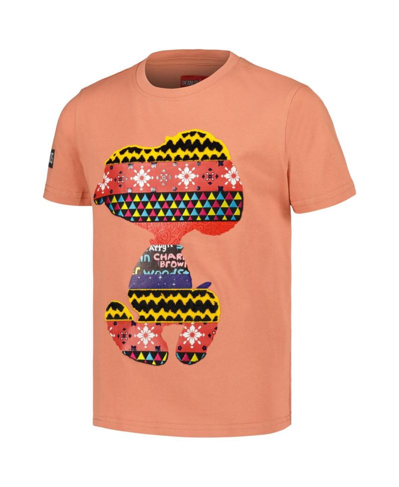 Big Boys and Girls Coral Peanuts Snoopy Mixtape T-Shirt