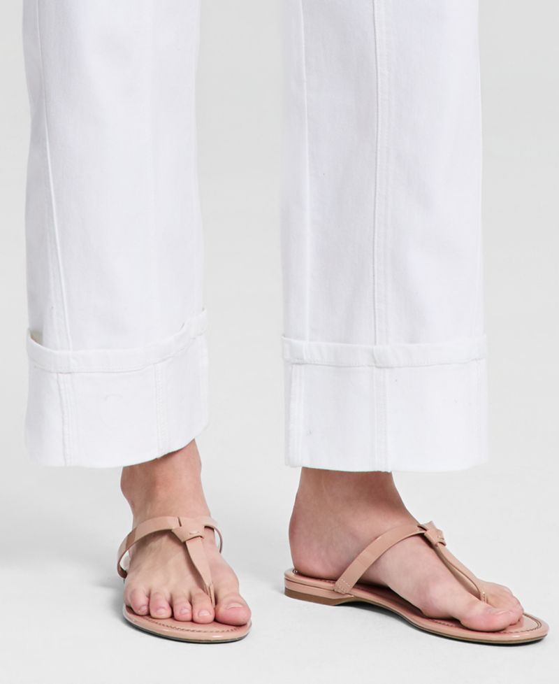 Women's High Rise Cuffed Wide-Leg Jeans