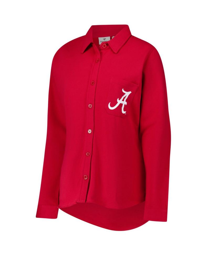Women's Crimson Alabama Crimson Tide Plus Size Button-Up Shacket