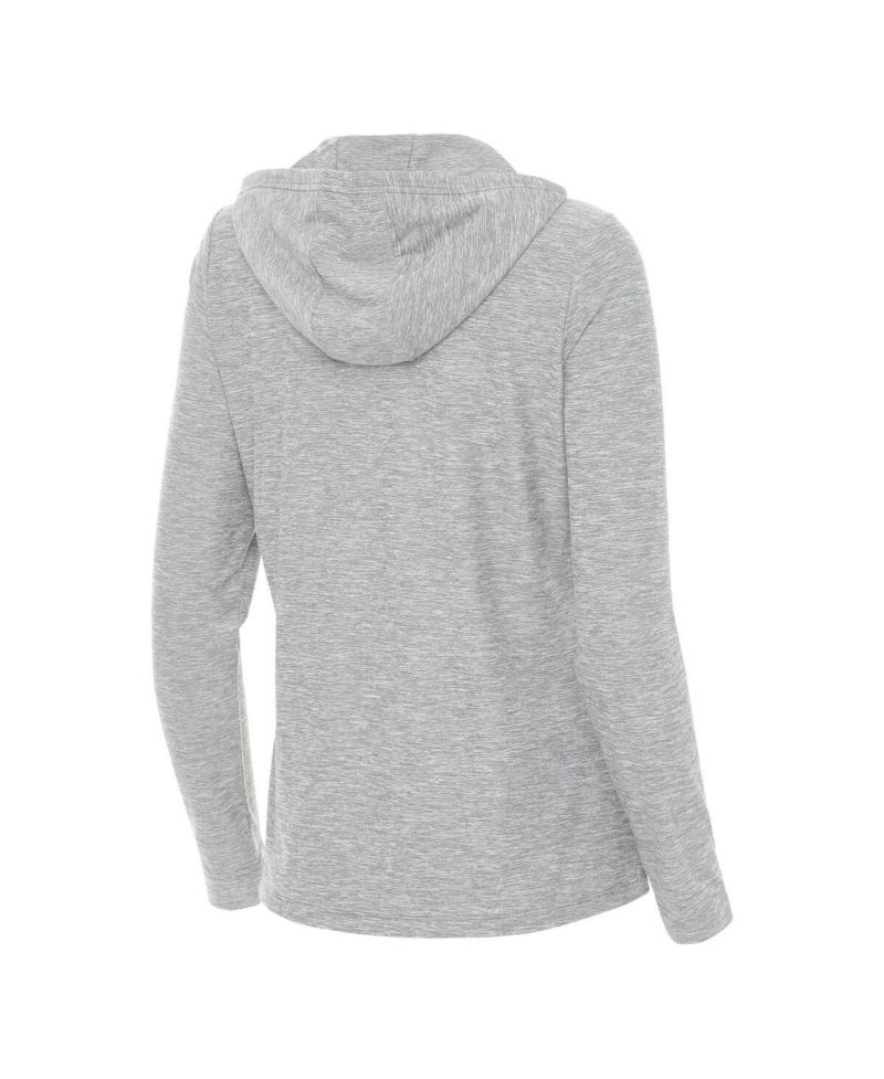 Women's Heather Gray Ohio State Buckeyes Daybreak Quarter-Zip Hoodie