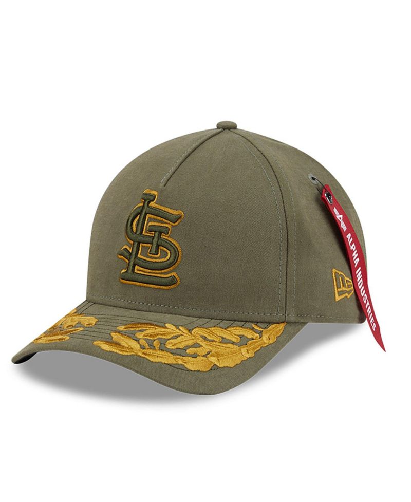 Men's Olive St. Louis Cardinals A-Frame 9FORTY Adjustable Hat