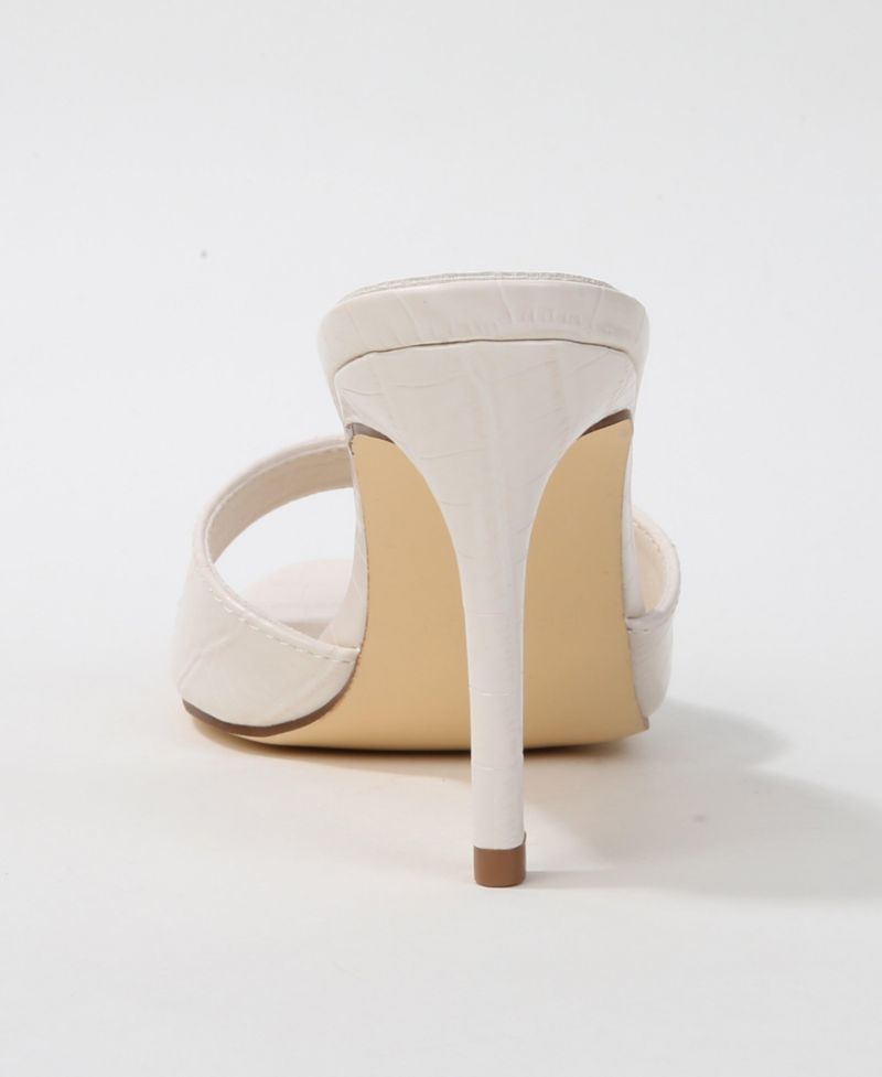 Jessa Croc Embossed Stiletto Slide Sandals