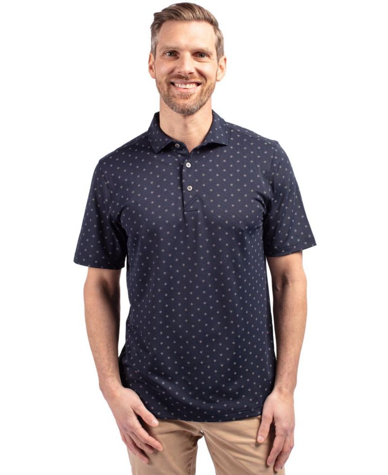 Men's Virtue Eco Pique Tile Print Recycled Polo Shirt