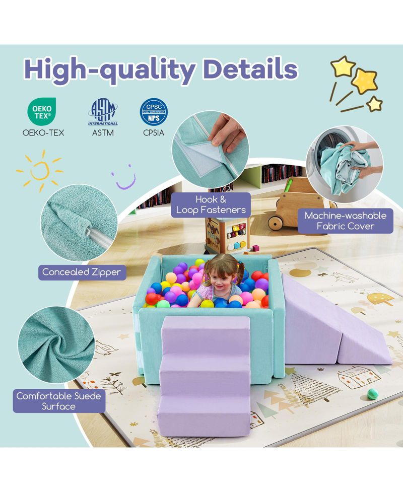 3-in-1 Suede Soft Play Set