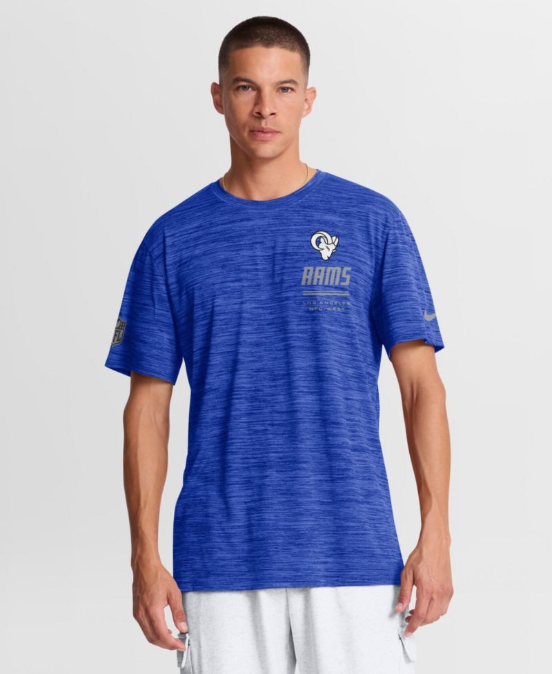 Men's Royal Los Angeles Rams Sideline Double Covered Dri-FIT Velocity T-Shirt