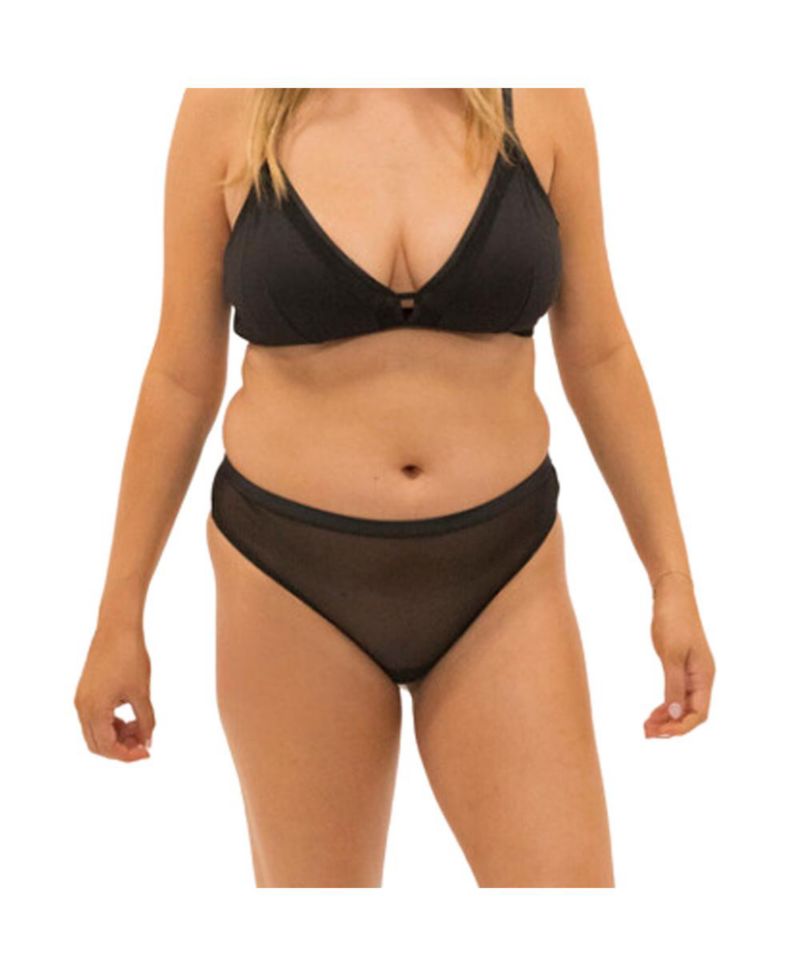 Plus Size Nude Shade Mesh Sheer Stretch Thong
