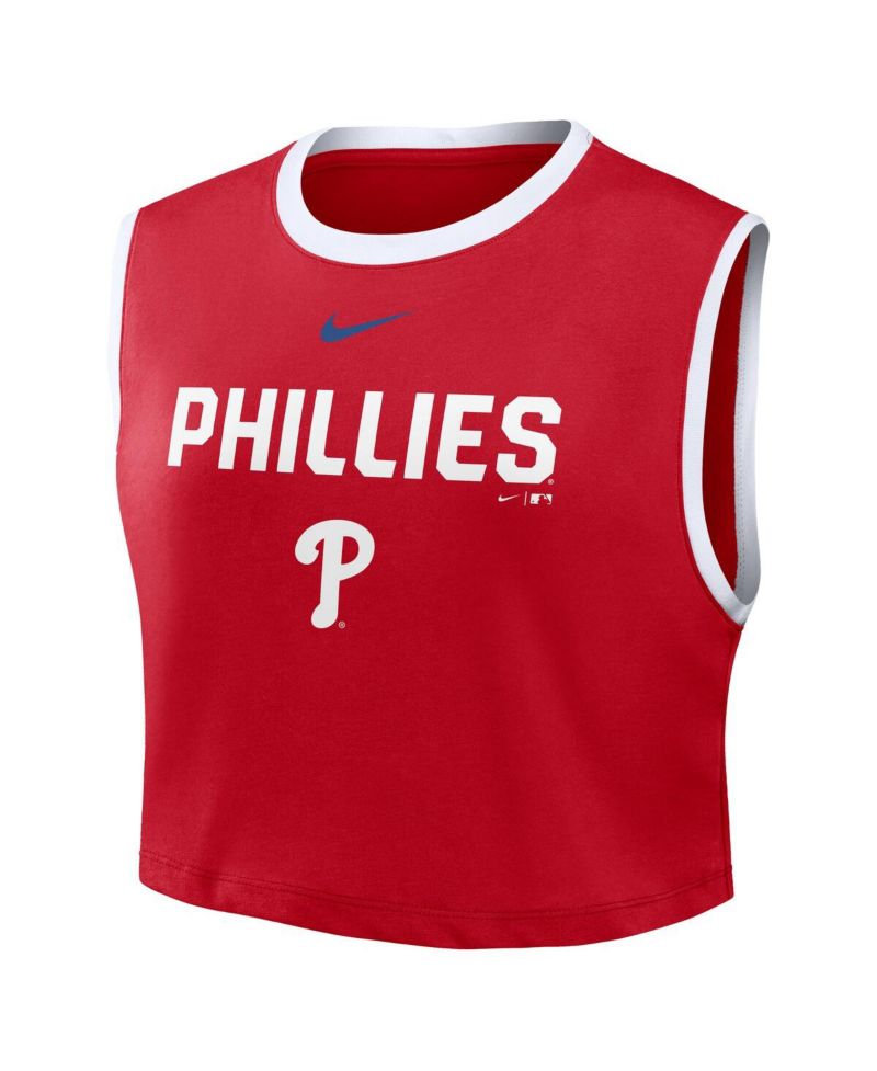 Women's Red Philadelphia Phillies Primetime Loose Dri-FIT Cropped Tank Top