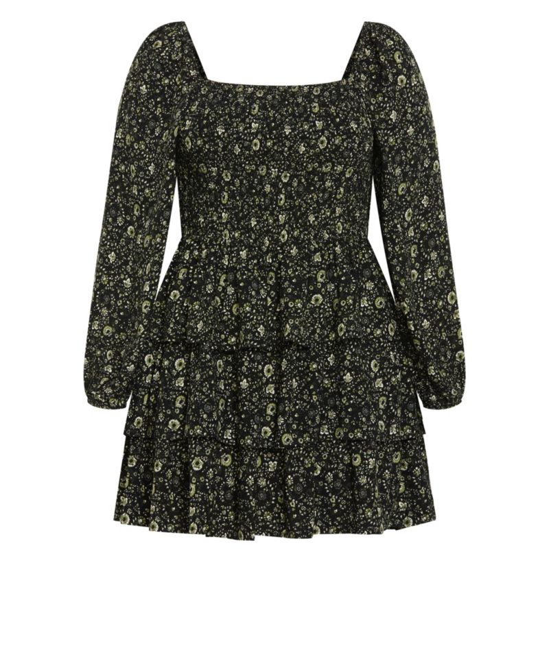 Plus Size Dahlia Print Mini Dress