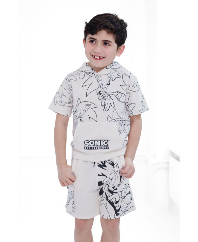 Little Boys (5-20) 2-Piece Hooded T-Shirt and Shorts Set