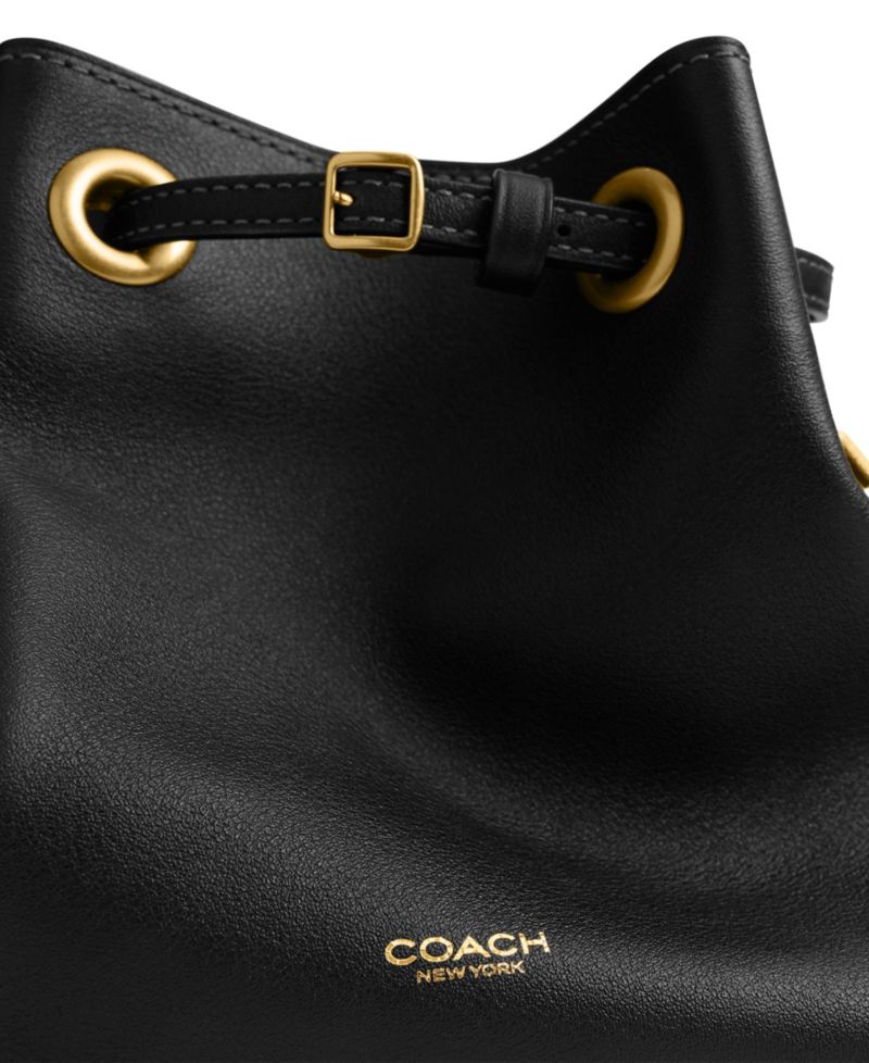 Jade Small Leather Drawstring Crossbody Bag