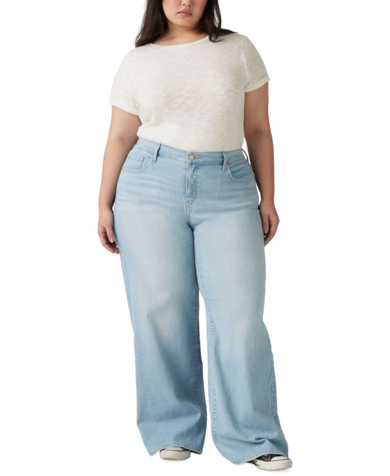 Plus Size Mid Rise 318 Shaping Wide-Leg Jeans