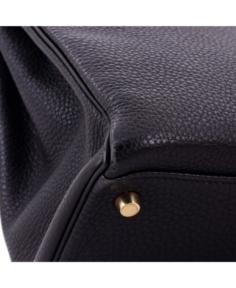Kelly 28 Handbag Black Togo with Gold Hardware