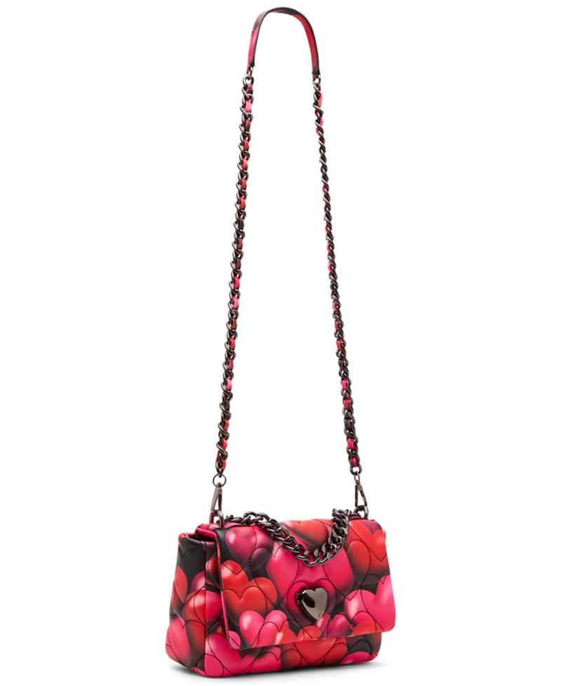 Bubble Hearts Small Flap Over Crossbody Bag