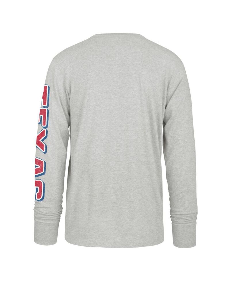 Men's Gray Texas Rangers Big & Tall Distressed Franklin Long Sleeve T-Shirt