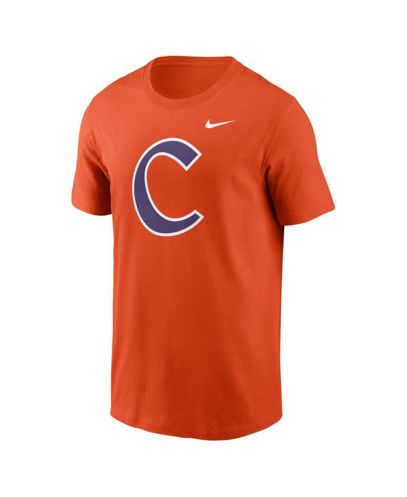 Men's Orange Clemson Tigers Baseball Logo T-Shirt