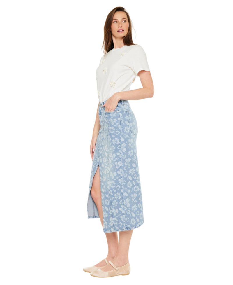 Women's Hibiscus High Rise Midi Skirt