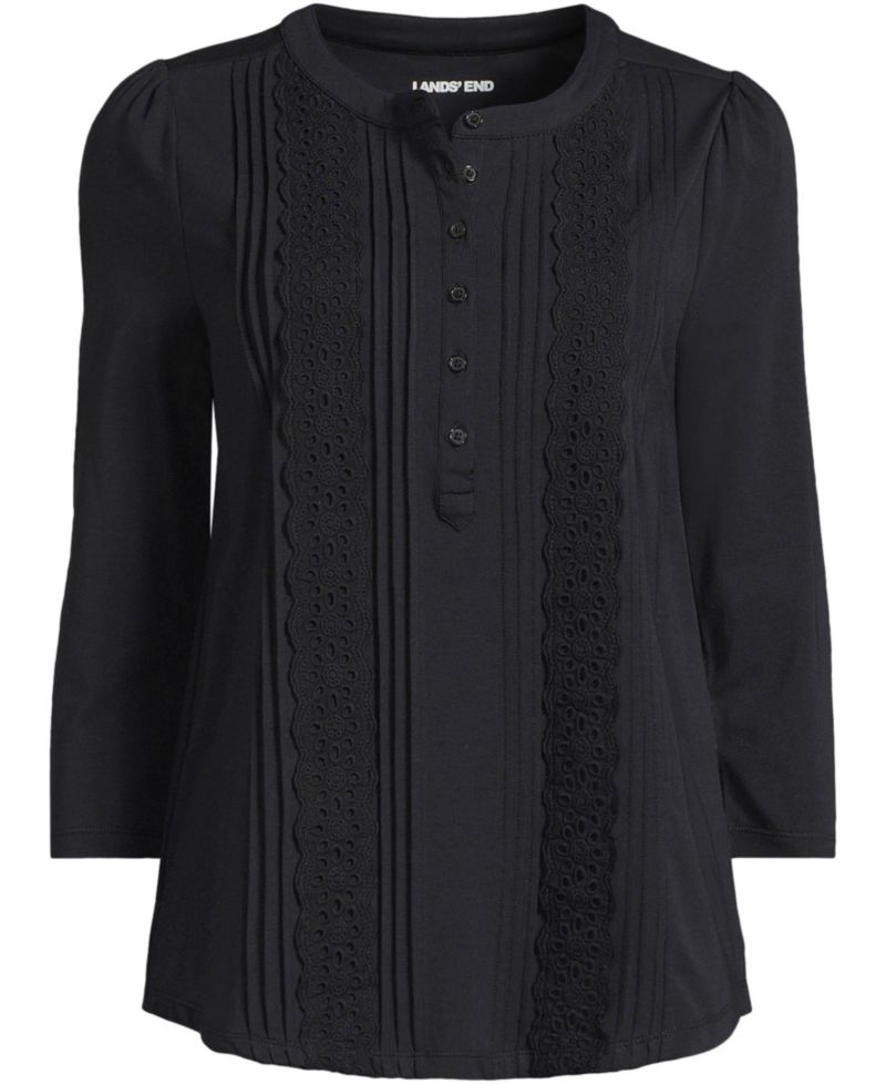 Women's 3/4 Sleeve Lightweight Jersey Embellished Top