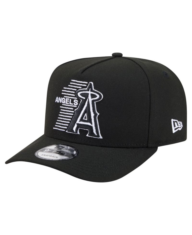 Men's Black Los Angeles Angels Motion A-Frame 9FIFTY Snapback Hat