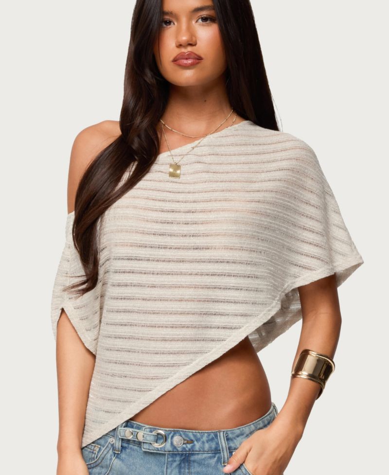 Women's Loma Asymmetric Off Shoulder Knit Poncho