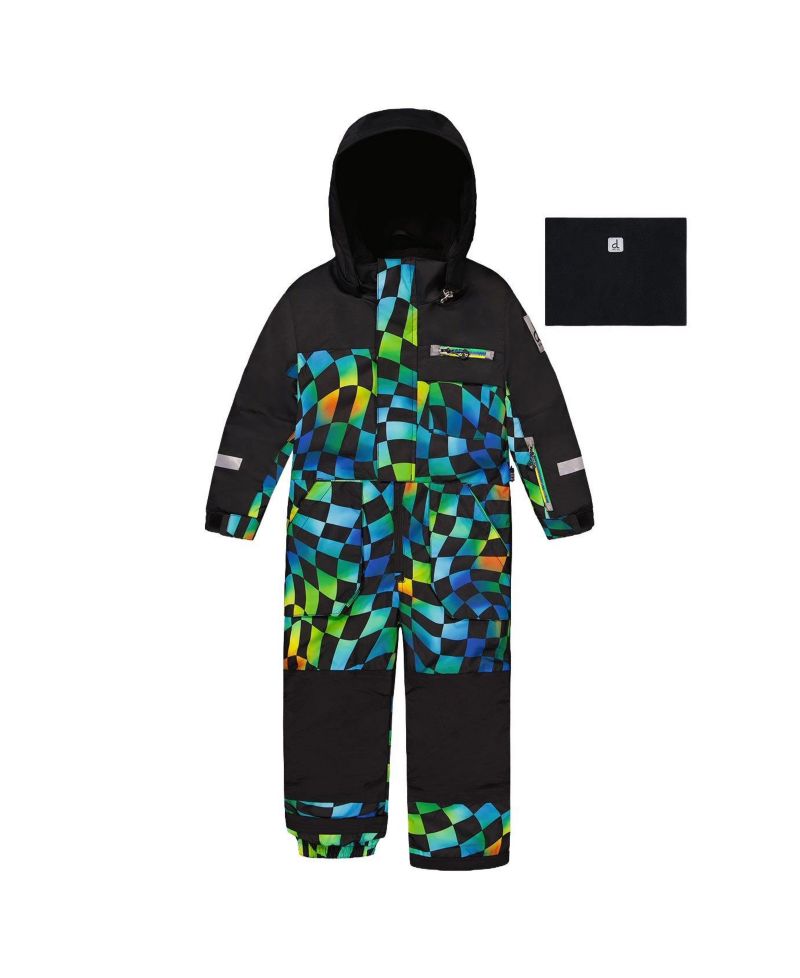 Little and Big Boy ( 6 to 14 ) One Piece Play Snowsuit Checkered Print