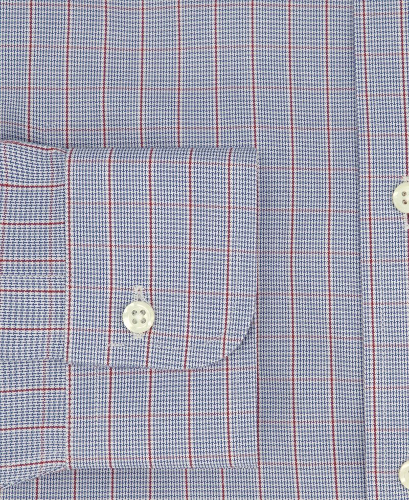 Men's Regular-Fit Spread Collar Grid Check Dress Shirt