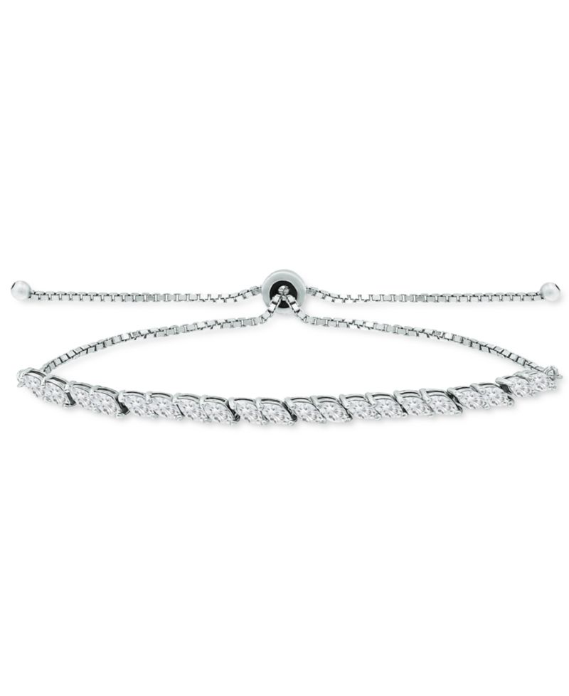 Cubic Zirconia Marquise Bolo Bracelet