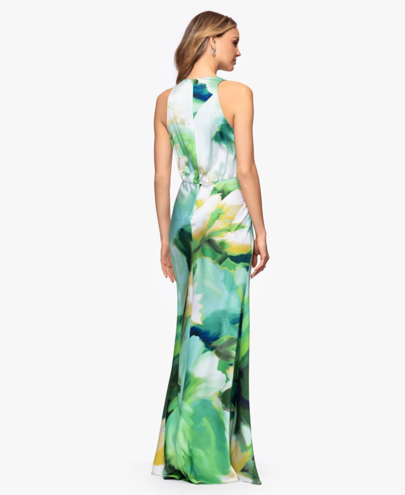 Women's V-Neck Printed Gown