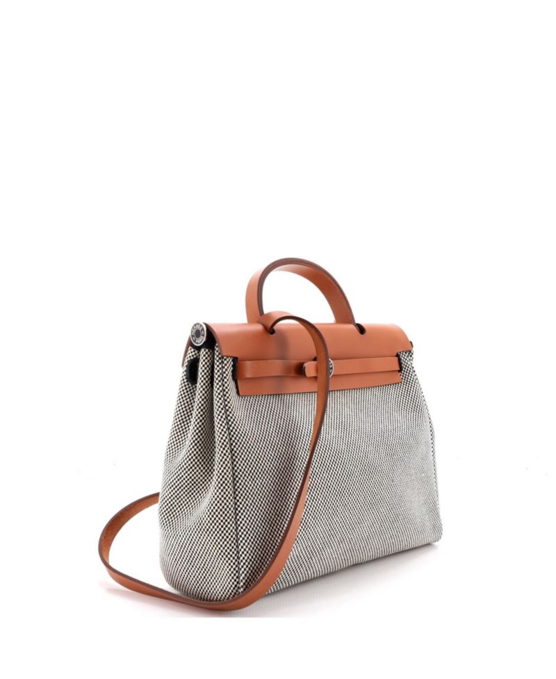 Pre-Owned HERMES Pre-Owned Hermes 31 Herbag Zip Criss Viking Toile and Leather