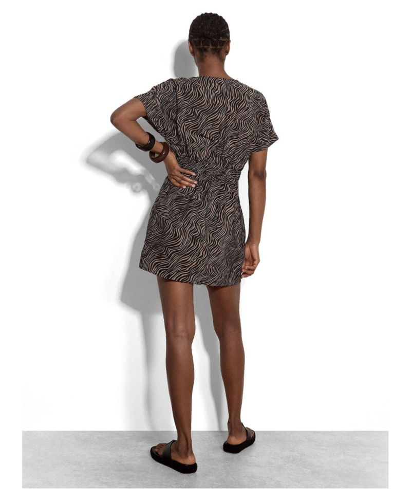 Women's A-Line Zebra-Print Mini Dress